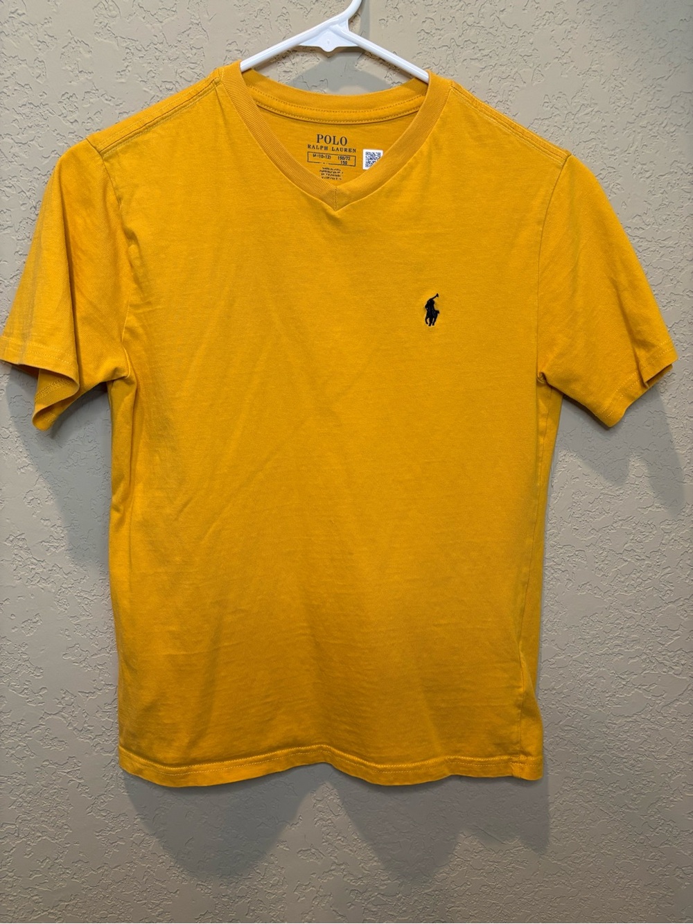 Polo by Ralph Lauren Yellow V-Neck Short Sleeve Tee with Navy Pony